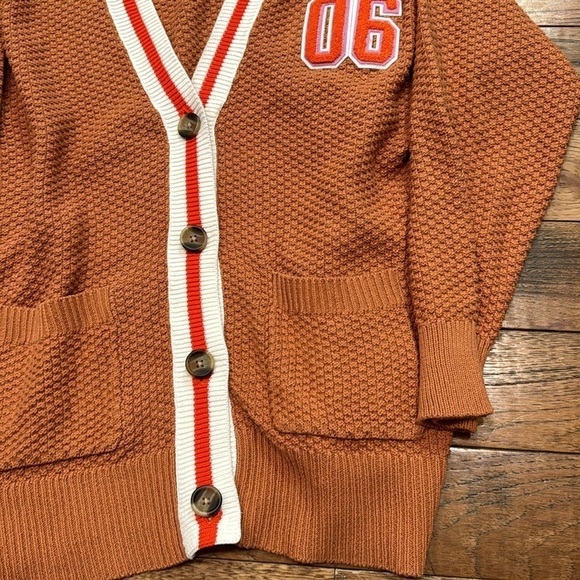 NWOT Aerie Varsity Cardigan Brown medium - Picture 5 of 14